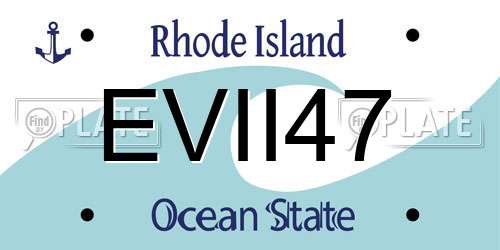 EVII47 Rhode Island License Plate