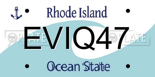 EVIQ47 Rhode Island License Plate