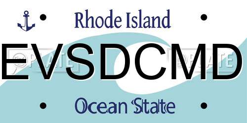 EVSDCMD Rhode Island License Plate