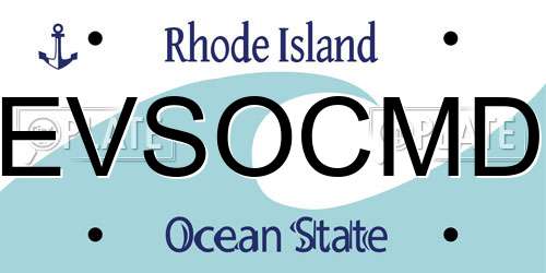 EVSOCMD Rhode Island License Plate