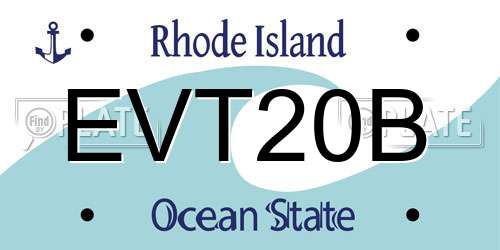 EVT20B Rhode Island License Plate