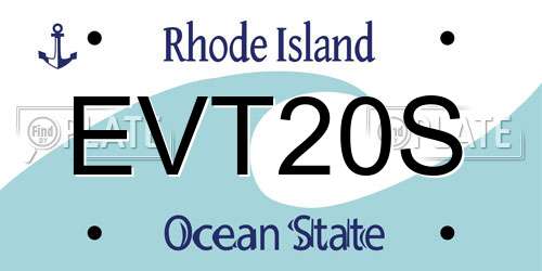 EVT20S Rhode Island License Plate