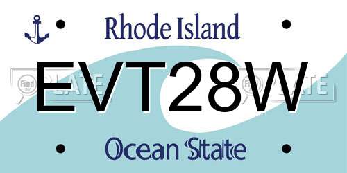 EVT28W Rhode Island License Plate