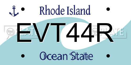 EVT44R Rhode Island License Plate