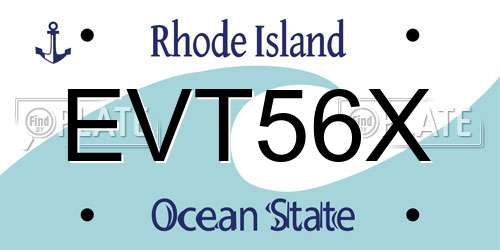 EVT56X Rhode Island License Plate
