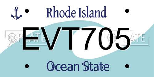EVT705 Rhode Island License Plate