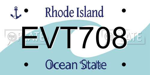 EVT708 Rhode Island License Plate