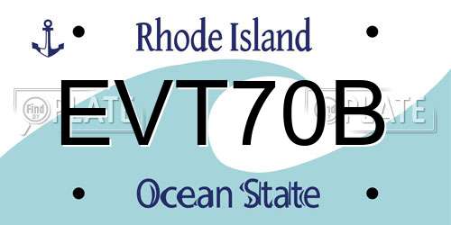 EVT70B Rhode Island License Plate