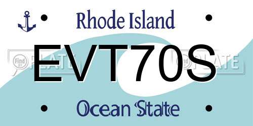 EVT70S Rhode Island License Plate