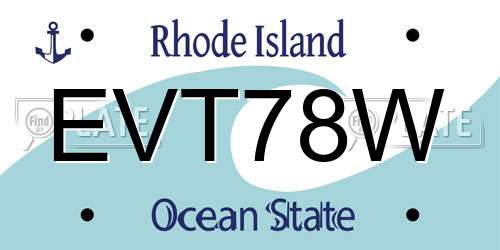 EVT78W Rhode Island License Plate