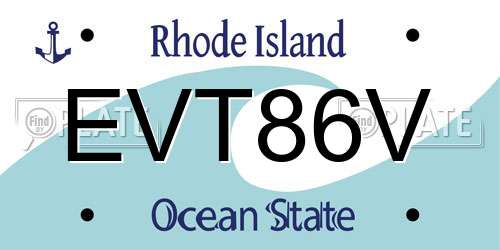 EVT86V Rhode Island License Plate