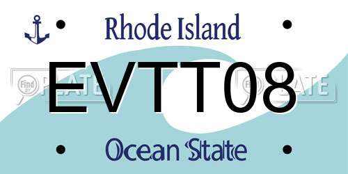 EVTT08 Rhode Island License Plate