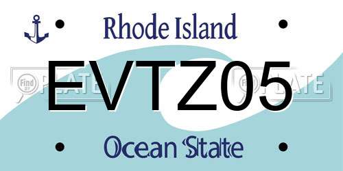 EVTZ05 Rhode Island License Plate