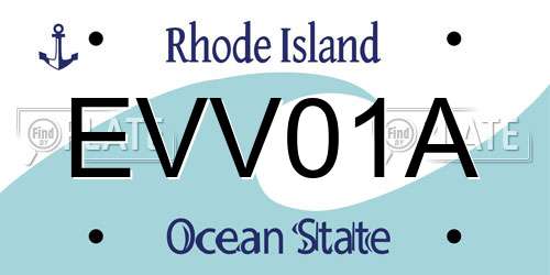 EVV01A Rhode Island License Plate
