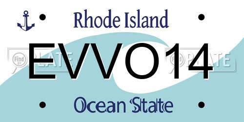 EVVO14 Rhode Island License Plate
