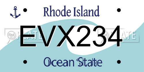 EVX234 Rhode Island License Plate