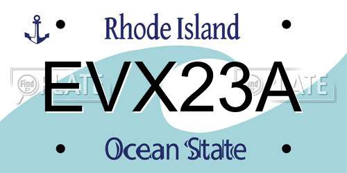 EVX23A Rhode Island License Plate
