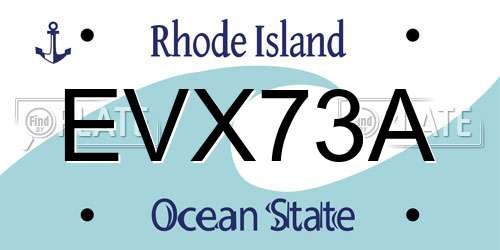 EVX73A Rhode Island License Plate