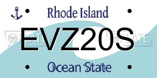 EVZ20S Rhode Island License Plate