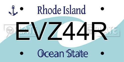 EVZ44R Rhode Island License Plate