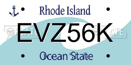 EVZ56K Rhode Island License Plate