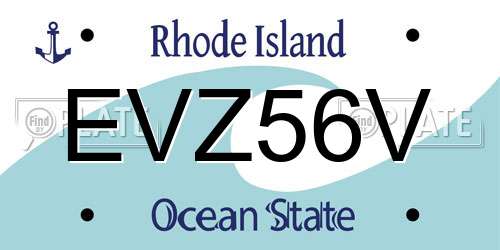 EVZ56V Rhode Island License Plate
