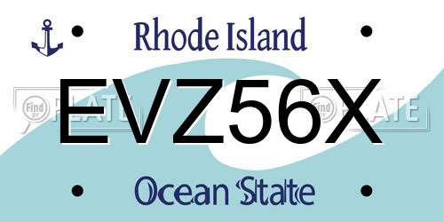 EVZ56X Rhode Island License Plate