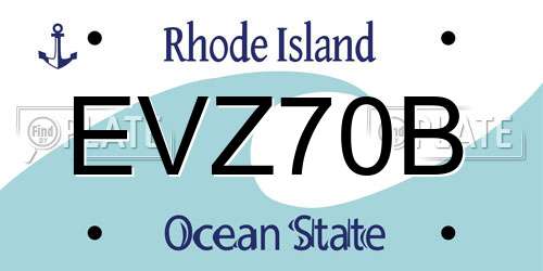 EVZ70B Rhode Island License Plate