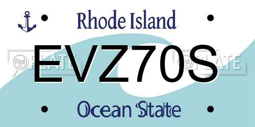 EVZ70S Rhode Island License Plate