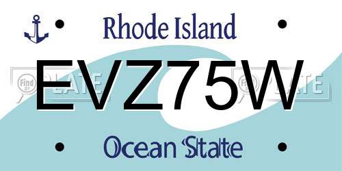EVZ75W Rhode Island License Plate
