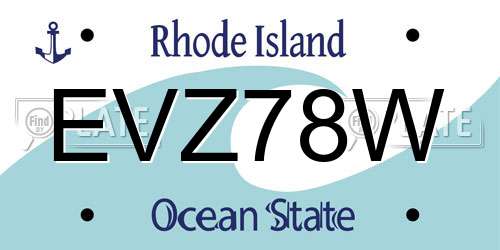 EVZ78W Rhode Island License Plate