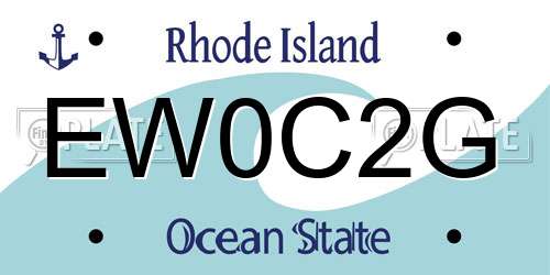 EW0C2G Rhode Island License Plate