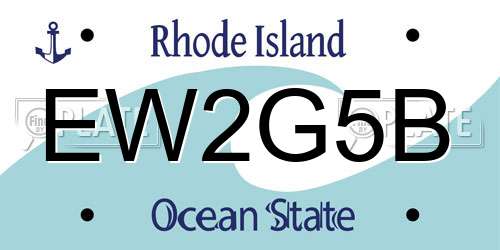 EW2G5B Rhode Island License Plate