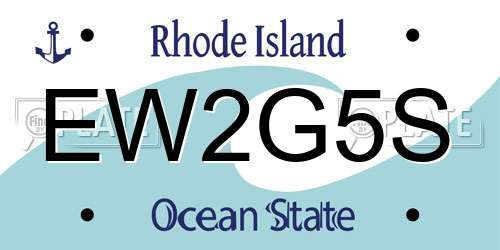 EW2G5S Rhode Island License Plate