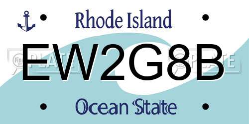 EW2G8B Rhode Island License Plate