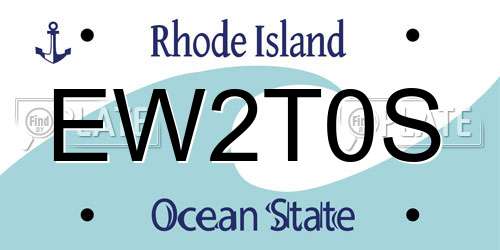 EW2T0S Rhode Island License Plate