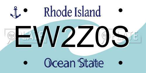 EW2Z0S Rhode Island License Plate