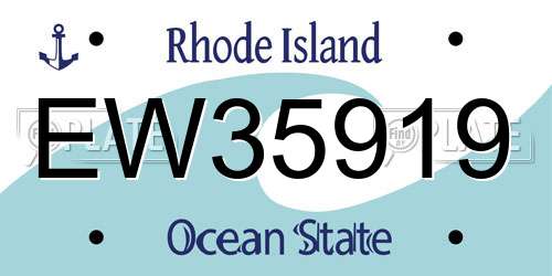 EW35919 Rhode Island License Plate
