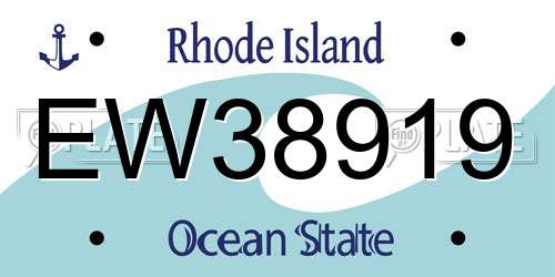 EW38919 Rhode Island License Plate