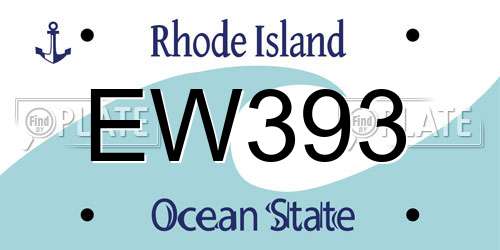 EW393 Rhode Island License Plate