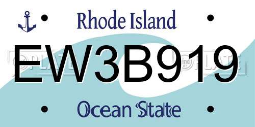 EW3B919 Rhode Island License Plate