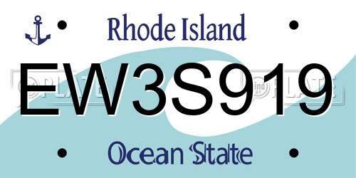 EW3S919 Rhode Island License Plate