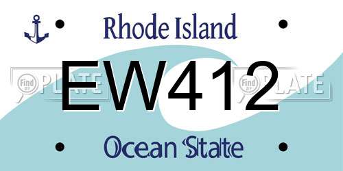 EW412 Rhode Island License Plate