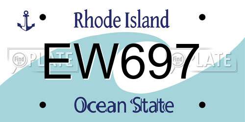 EW697 Rhode Island License Plate