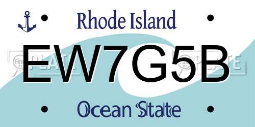 EW7G5B Rhode Island License Plate