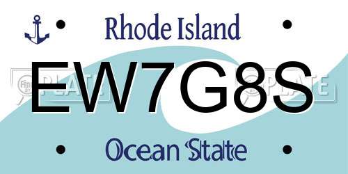 EW7G8S Rhode Island License Plate