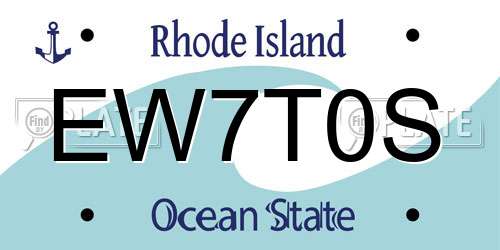 EW7T0S Rhode Island License Plate