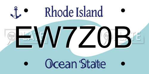 EW7Z0B Rhode Island License Plate