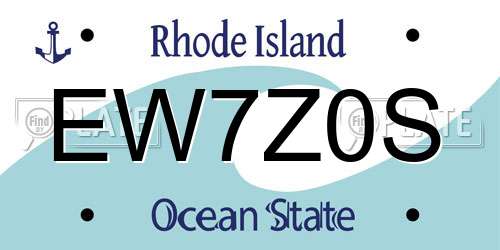 EW7Z0S Rhode Island License Plate