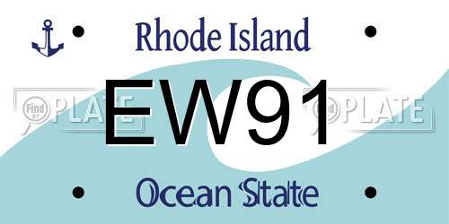EW91 Rhode Island License Plate